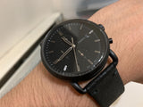 Buy Shop Fossil Commuter Black Dial Black Leather Strap Watch for for Men - FS5504 USA Online