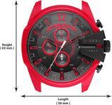 Buy Shop Diesel Mega Chief Chronograph Black Dial Red Rubber Strap Watch For Men - DZ4526 USA Online