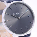 Coach Charles Grey Dial Black Leather Strap Watch for Men - 14602150