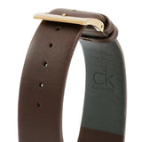Buy Shop Calvin Klein Minimal White Dial Brown Leather Strap Watch for Men - K3M216G6 USA Online