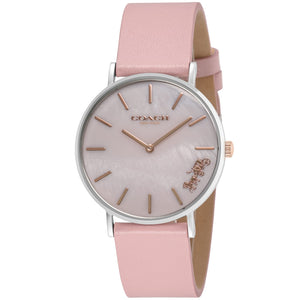 Buy Shop Coach Perry Mother of Pearl Pink Dial Pink Leather Strap Watch for Women - 14503244 USA Online