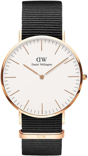 Buy Shop Daniel Wellington Classic Cornwall White Dial Black Nylon Strap Watch For Men - DW00100257 USA Online