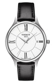 Buy Shop Tissot Bella Ora Round White Dial Black Leather Strap Watch For Women - T103.210.16.018.00 USA Online