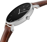 Buy Shop Daniel Wellington Classic Petite St Mawes Black Dial Brown Leather Strap Watch For Women - DW00100237 USA Online