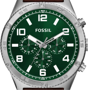 Buy Shop Fossil Brox Multifunction Green Dial Brown Leather Strap Watch for Men - BQ2801 USA Online