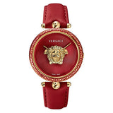 Buy Shop Versace Palazzo Empire Red Dial Red Leather Strap Watch for Women - VCO120017 USA Online