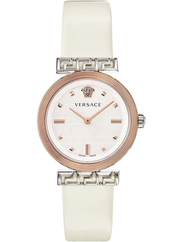 Buy Shop Versace Greca White Dial White Leather Strap Watch for Women - VELW00120 USA Online