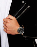 Buy Shop Fossil Grant Chronograph Black Dial Black Leather Strap Watch for Men - FS4812 USA Online