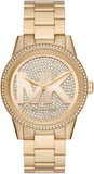 Buy Shop Michael Kors Ritz Pave Crystals Gold Dial Gold Steel Strap Watch for Women - MK6862 USA Online