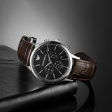 Buy Shop Emporio Armani Renato Chronograph Black Dial Brown Leather Strap Watch For Men - AR2482 USA Online