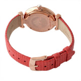 Buy Shop Emporio Armani Gianni T Bar Silver Dial Red Leather Strap Watch For Women - AR1876 USA Online