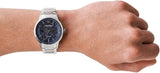 Emporio Armani Renato Automatic Blue Dial Silver Steel Strap Watch For Men - AR60037