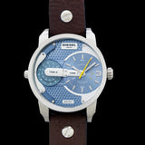 Buy Shop Diesel Mini Daddy LIght Blue Dial Brown Leather Strap Watch For Men - DZ7321 USA Online