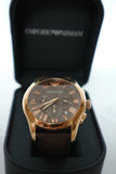 Buy Shop Emporio Armani Chronograph Brown Dial Brown Leather Strap Watch For Men - AR1701 USA Online