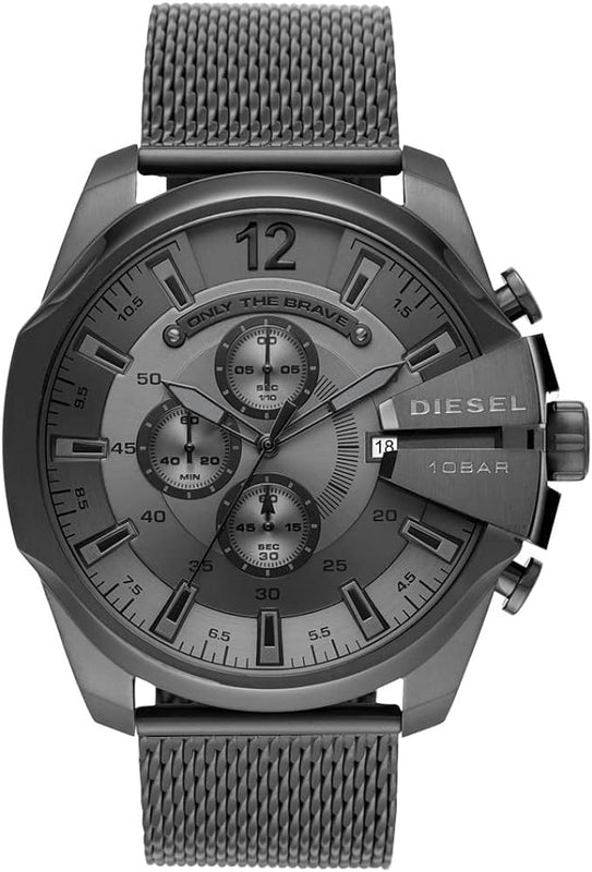 Buy Shop Diesel Mega Chief Chronograph Black Dial Black Mesh Strap Watch For Men - DZ4527 USA Online
