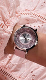 Buy Shop Guess Dahlia Analog Silver Dial Pink Leather Strap Watch for Women - GW0529L1 USA Online