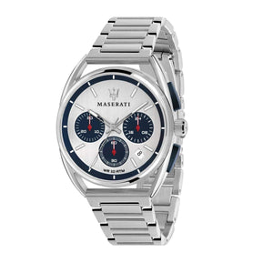 Buy Shop Maserati Trimarano Chronograph Silver Dial Silver Stainless Steel Strap Watch For Men - R8873632001 USA Online