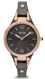 Buy Shop Fossil Georgia Smoke Grey Dial Grey Leather Strap Watch for Women - ES3077 USA Online
