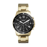 Buy Shop Fossil Inscription Automatic Black Dial Gold Steel Strap Watch for Men - FS5267 USA Online