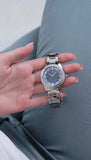 Buy Shop Guess Glitter Burst Diamonds Blue Dial Silver Steel Strap Watch for Women - GW0405L1 USA Online