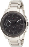 Buy Shop Tommy Hilfiger Iconic Quartz Black Dial Silver Steel Strap Watch for Men - 1791564 USA Online