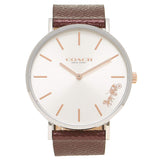 Buy Shop Coach Perry White Dial Brown Leather Strap Watch for Women - 14503154 USA Online