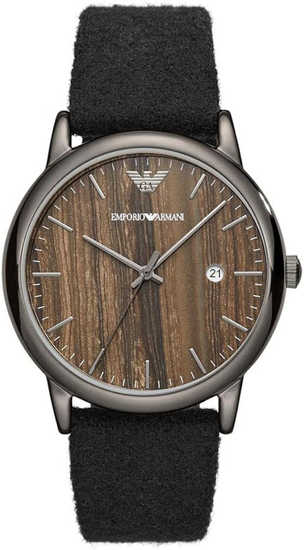 Buy Shop Emporio Armani Luigi Analog Brown Dial Black Leather Strap Watch For Men - AR11156 USA Online