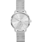 Buy Shop Michael Kors Portia Silver Dial Silver Mesh Bracelet Watch for Women - MK3843 USA Online
