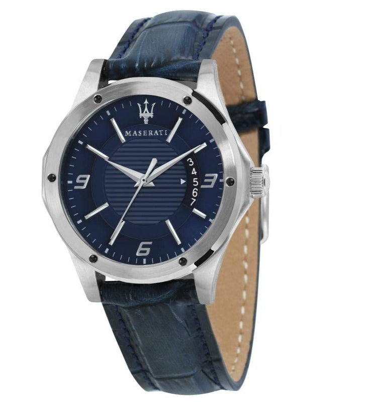 Buy Shop Maserati Circuito Blue Dial Blue Leather Strap Watch For Men - R8851127003 USA Online