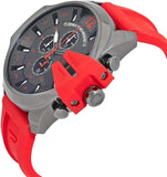 Buy Shop Diesel Mega Chief Chronograph Black Dial Red Silicone Strap Watch For Men - DZ4427 USA Online