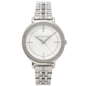 Buy Shop Michael Kors Cinthia White Mother of Pearl Dial Silver Steel Strap Watch for Women for Women - MK3641 USA Online