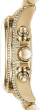 Michael Kors Mini Bradshaw Crystals Gold Dial Gold Steel Strap Watch For Women - MK6494