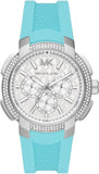 Buy Shop Michael Kors Sidney Multifunction Analog White Dial Turquoise Silicone Strap Watch For Women - MK7246 USA Online