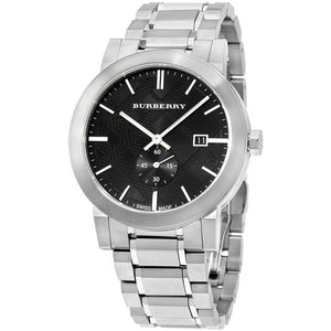 Buy Shop Burberry The City Black Dial Silver Steel Strap Watch for Men - BU9901 USA Online