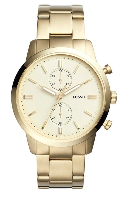 Buy Shop Fossil Townsman Chronograph White Dial Gold Steel Strap Watch for Men - FS5348 USA Online