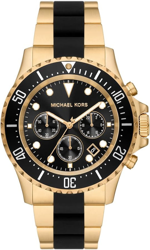 Buy Shop Michael Kors Everest Chronograph Black Dial Two Tone Steel Strap Watch For Men - MK8979 USA Online