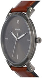 Buy Shop Fossil The Minimalist 3H Grey Dial Brown Leather Strap Watch for Men - FS5479 USA Online