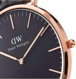 Buy Shop Daniel Wellington Classic Reading Black Dial Black Leather Strap Watch For Men - DW00100129 USA Online