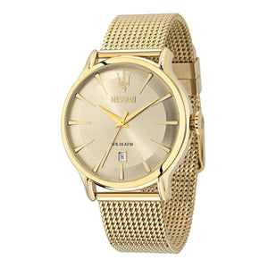Buy Shop Maserati Epoca Golden Dial Golden Mesh Bracelet Watch For Men - R8853118003 USA Online