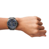 Buy Shop Diesel Mega Chief Chronograph Blue Dial Black Steel Strap Watch For Men - DZ4329 USA Online