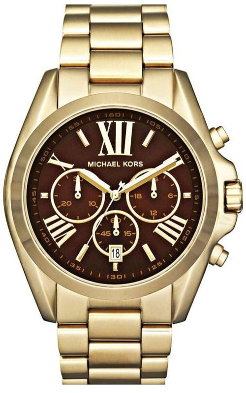 Buy Shop Michael Kors Bradshaw Brown Dial Gold Steel Strap Watch for Women - MK5502 USA Online
