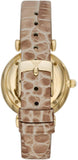 Buy Shop Emporio Armani Gianni T Bar Crystals Silver Dial Brown Leather Strap Watch For Women - AR11518 USA Online