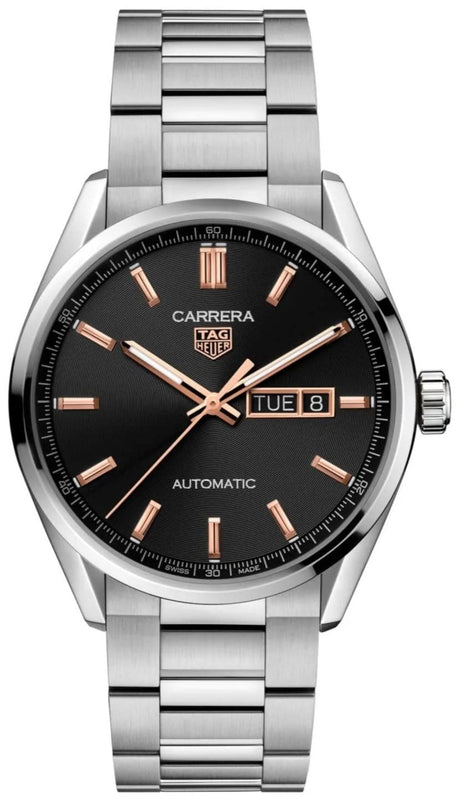 Buy Shop Tag Heuer Carrera Black Dial Silver Steel Strap Watch for Men - WBN2113.BA0639 USA Online