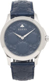 Buy Shop Gucci G Timeless Quartz Blue Dial Blue Leather Strap Watch For Men - YA1264032 USA Online