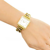 Buy Shop Guess Vanity Diamonds Silver Dial Gold Steel Strap Watch for Women - W1030L2 USA Online