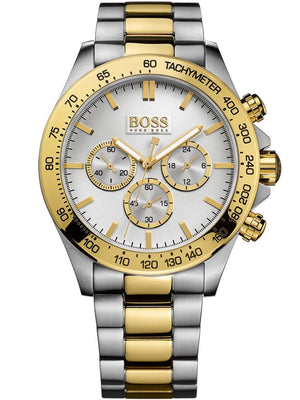 Buy Shop Hugo Boss Ikon Chronograph Silver Dial Two Tone Steel Strap Watch for Men - 1512960 USA Online