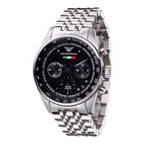 Buy Shop Emporio Armani Sportivo Chronograph Black Dial Silver Steel Strap Watch For Men - AR5984 USA Online