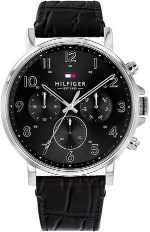 Buy Shop Tommy Hilfiger Baker Chronograph Black Dial Black Leather Strap Watch For Men - 1710449 USA Online