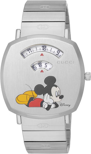 Buy Shop Gucci Grip Disney Mickey Mouse Silver Dial Silver Steel Strap Watch For Women - YA157418 USA Online