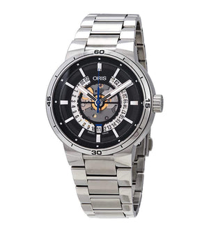 Buy Shop Oris TT1 Engine Date Skeleton Black Dial Silver Steel Strap Watch for Men - 0173377524124-0782408 USA Online